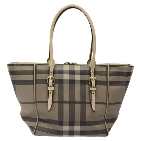 Burberry Salisbury Brown Canvas Tote Bag (Pre-Owned) - Picture 2 of 16